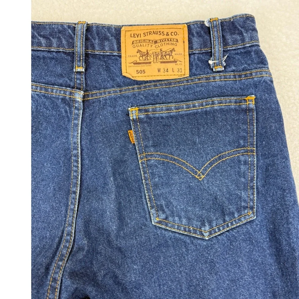 Vtg 1992 Levi's 501 Jeans Mens‎ 34x31 Button Fly Dark Wash Straight Leg